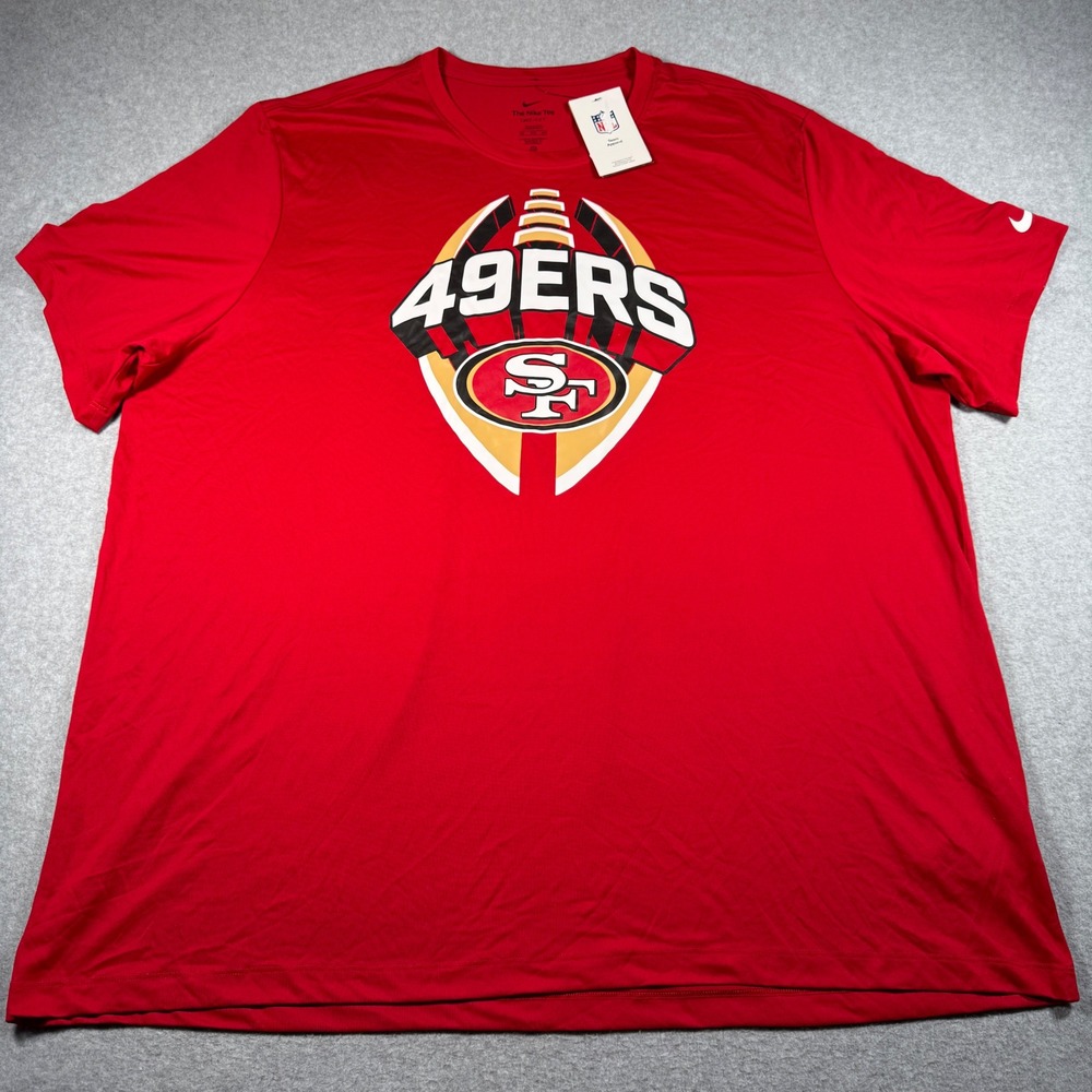 Nike San Francisco 49ers Dri-FIT T-Shirt Mens 4XL Tall Red NFL Team Apparel NEW